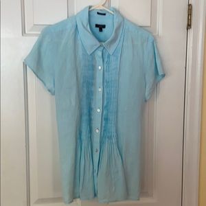 Talbots pin tucked linen shirt